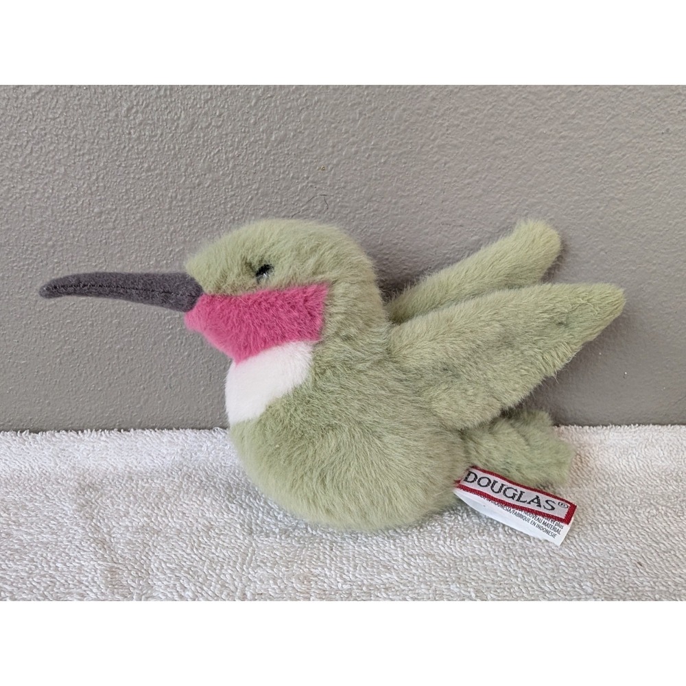 Douglas 6" Nectar Hummingbird Green Pink Soft Plush Stuffed Animal Toy 1618 Smal